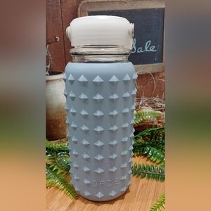 Jade Spiked Blue Glass Water Bottle 30oz